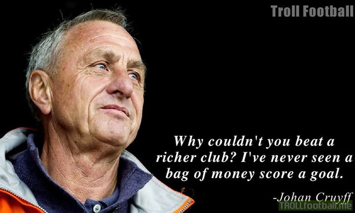 The Johan Cruyff quote which inspired Leicester City Football Club, HERTHA BSC and other small clubs who are doing great, the most.