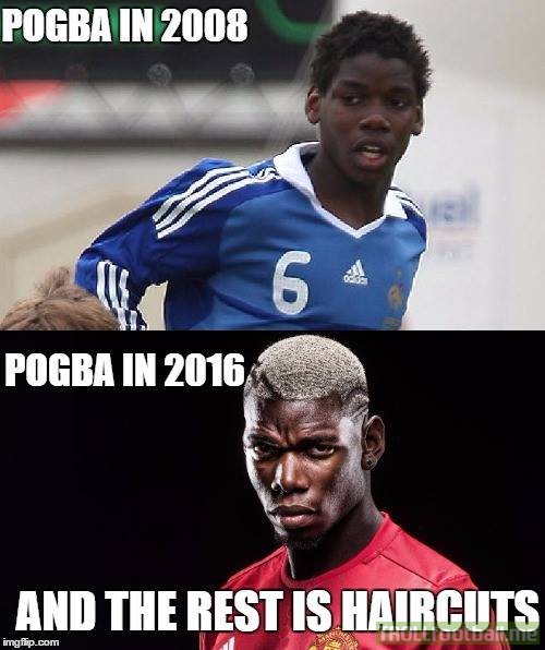 Paul Pogba then and now.