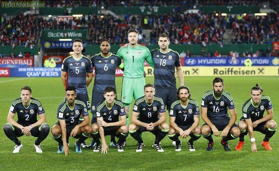 Wales uncoordinated team photo against Austria