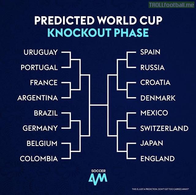 Predicted World Cup Knockout stage bracket Right side looks decent for