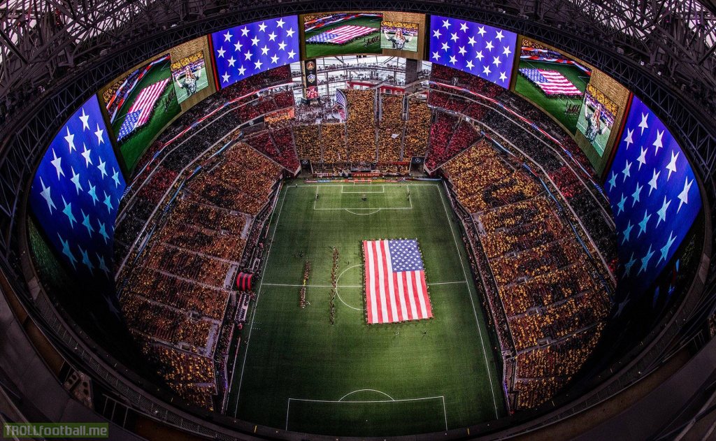 Atlanta United’s full stadium tifo, view from the roof.