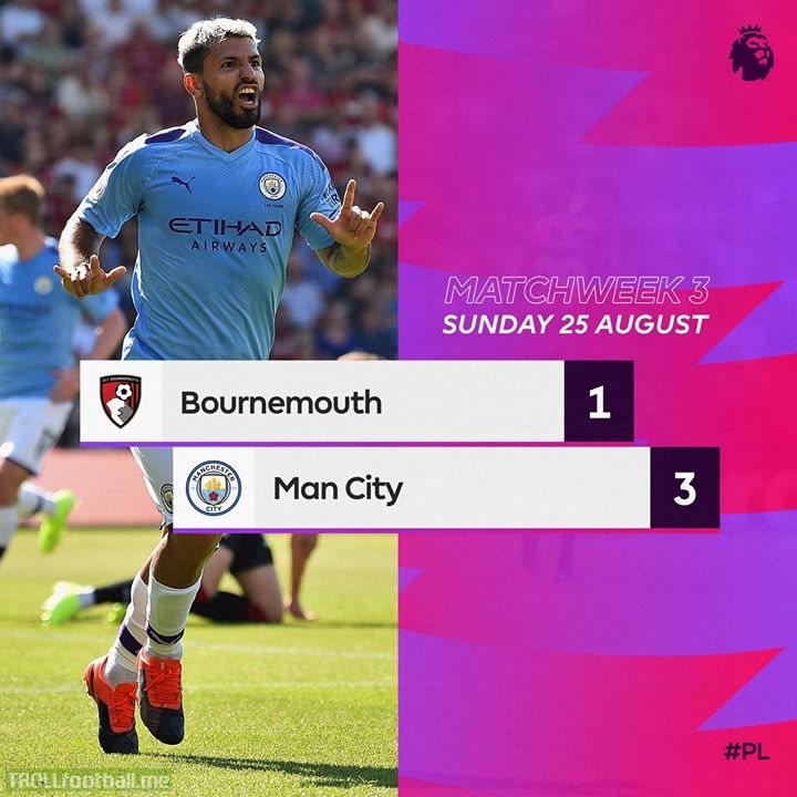 WWWWWWWWW  The 100% PL record against AFC Bournemouth remains intact for Manchester City