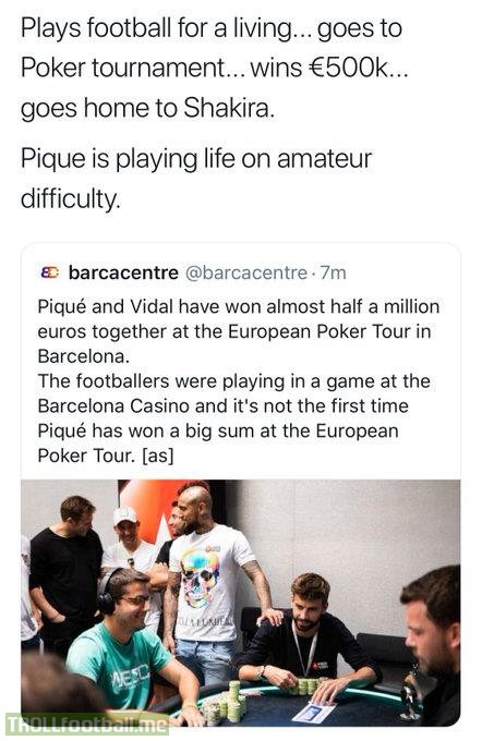 Pique is really winning at life 😂😂