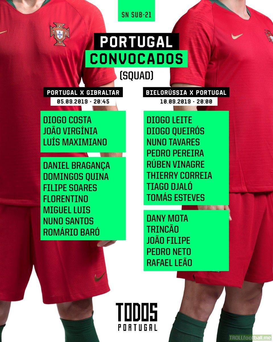 Portugal U21 Squad Call Up Troll Football