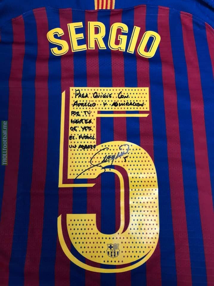 Throwback to the signed shirt Busquets gave Setién when he was coach of ...