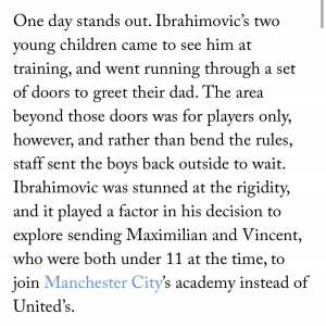 [Laurie Whitell] Zlatan Ibrahimovic’s latest critique of Manchester United in his new book echoes a detail from our big read on Jose Mourinho’s time in charge.