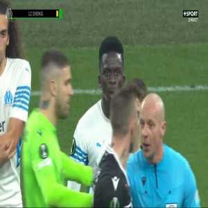 Gerson (Marseille) second yellow card against PAOK 90'+4'