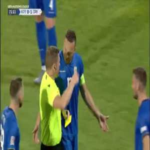 Fidan Aliti (Kosovo) second yellow card against Greece 72'