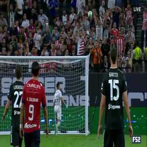 Nicolò Fagioli (Juventus) effort from his own half vs Guadalajara