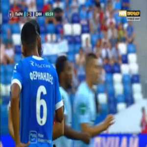 Roberto Fernandez (Dinamo Moscow) second yellow card against Nizhny Novgorod 67'