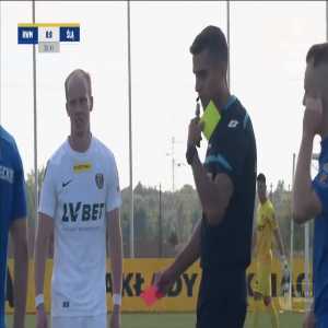 Jakub Mikołajczyk (Ruch Wysokie Mazowieckie) red card vs Śląsk Wrocław, 34' (Polish Cup)