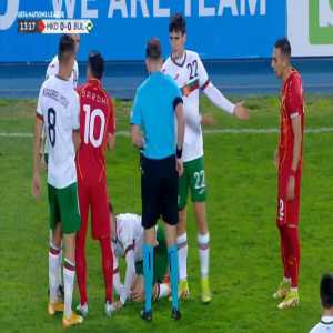 Todor Todoroski (North Macedonia) straight red card against Bulgaria 14'