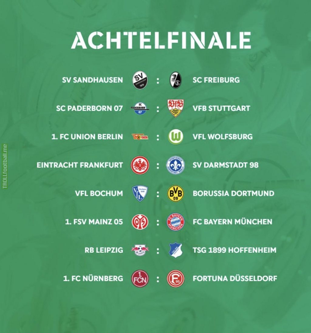 [DFB Pokal] Round of 16 draw Troll Football