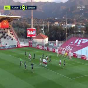 AC Ajaccio 0-1 Strasbourg - Jean-Ricner Bellegarde free-kick 6'