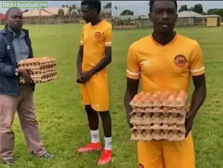 Zambia league top player of the month Musonda is awarded five cartons of eggs