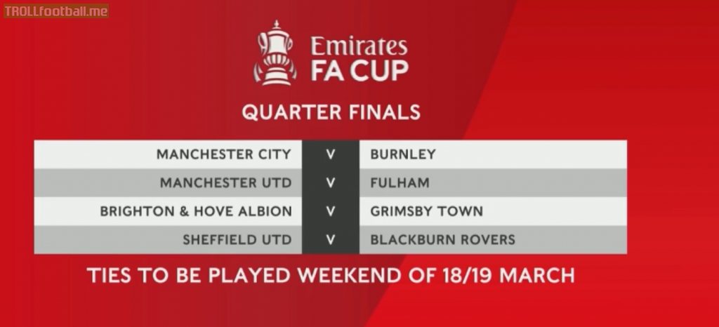 FA Cup Quarter Finals draw