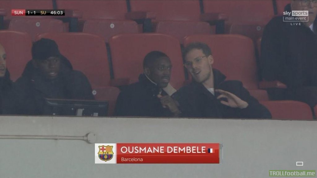 Ousmane Dembélé casually in the attendance for the game between Sunderland vs Sheffield United