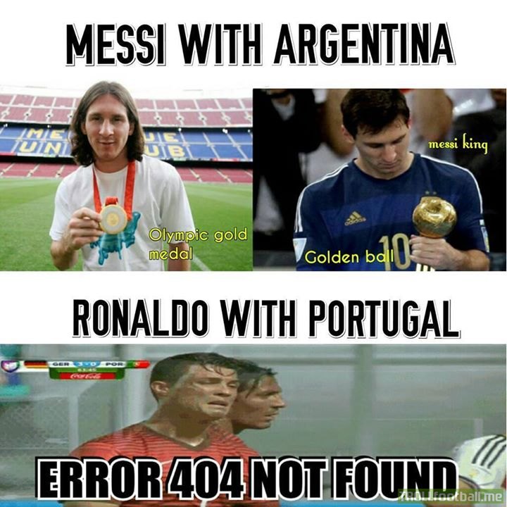 Messi with Argentina ... meanwhile Ronaldo with Portugal ...